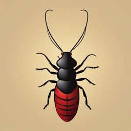 Earwig Clip Art - An earwig with pincers on its abdomen,  color vector clipart, minimal style