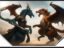 epic showdown between mythical creatures in an otherworldly arena. 