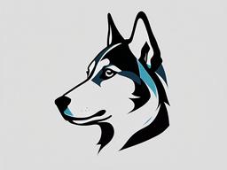 husky minimalist tattoo  simple color tattoo,minimal,white background