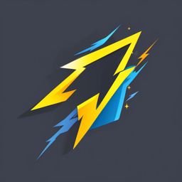 Lightning bolt clipart - Lightning bolt symbolizing power and energy,  color clipart, vector art