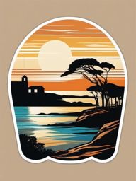 Cabo Polonio sticker- Remote coastal village and national park in Uruguay, , sticker vector art, minimalist design