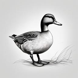 drawing of a gadwall duck  minimal rough sketch scribbles,doodles,black and white