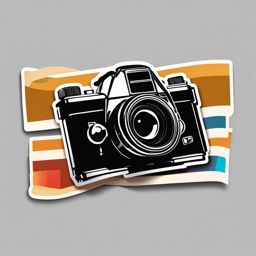 Filmstrip and camera sticker- Cinematic memories, , sticker vector art, minimalist design