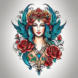 3d virgo tattoos  simple vector color tattoo