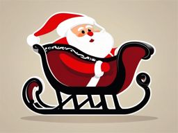 Clipart of Santa's sleigh, A classic depiction of Santa Claus on his sleigh.  simple, 2d flat