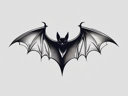 Halloween Bat Tattoo - Tattoo featuring a bat with a Halloween theme.  simple color tattoo,minimalist,white background