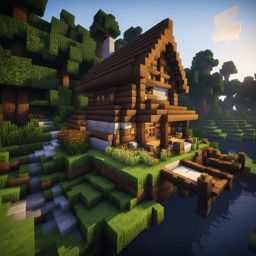 cozy cottage nestled beside a tranquil river - minecraft house design ideas minecraft block style