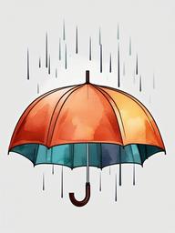 Umbrella clipart - umbrella upside down catching rainwater  color,minimalist,vector clipart