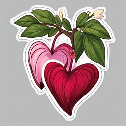 Bleeding Heart Sticker - Symbolize love and affection with the unique and heart-shaped blooms of bleeding hearts, , sticker vector art, minimalist design