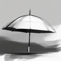 sketch of umbrella  minimal rough sketch scribbles,doodles,black and white