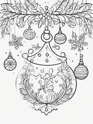 Christmas Card Coloring Pages - Festive Greetings with Cheerful Designs  minimal black outline printable sheet, coloring page