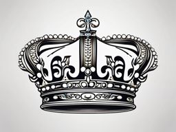 Crown Tattoo-regal and ornate crown design with intricate details, symbolizing royalty and power. Colored tattoo designs, minimalist, white background.  color tatto style, minimalist design, white background