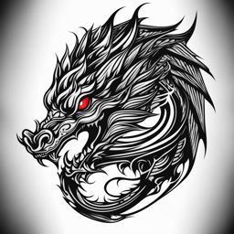 Tattoo black dragon, Striking and bold black dragon tattoo designs.  color, tattoo style pattern, clean white background