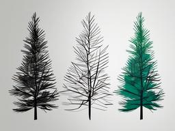 geometric pine tree tattoo  simple vector color tattoo