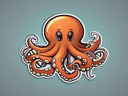 Octopus cartoon - clever sea creature with eight arms  cartoon sticker style