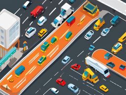 Smart Traffic Management and Transportation Technologies clipart - Smart traffic management ,vector color clipart,minimal