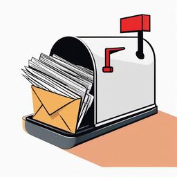 Letter being mailed into a postbox clipart.  vector style illustration, white background