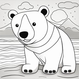 polar bear directed drawing kindergarten line art