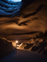 carlsbad caverns - illustrate the mesmerizing night atmosphere of carlsbad caverns, where underground chambers and limestone formations reveal their secrets. 