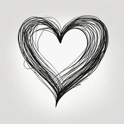 sketch drawing of heart  minimal rough sketch scribbles,doodles,black and white