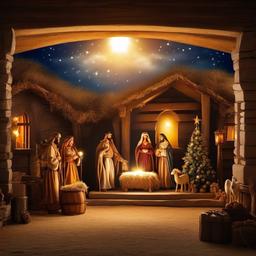 Christmas Background Wallpaper - nativity stable scene backdrop  