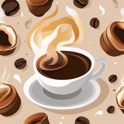 Hot Coffee Clipart - A steaming cup of coffee, its rich aroma filling the air with warmth.  color clipart, minimalist, vector art, 