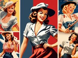 1940s Pin-Up Art - Celebrate the pin-up art style of the 1940s on your t-shirt. , vector art, splash art, retro t shirt design