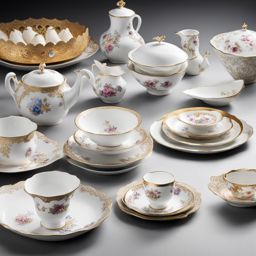 meissen porcelain wonders - sketch the intricate porcelain treasures of meissen, showcasing the craftsmanship and charm of the town. 