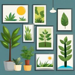 Clipart Plant,Decorating an environmental conservation poster  simple, 2d flat