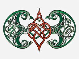 celtic friendship tattoo  simple color tattoo,minimal,white background