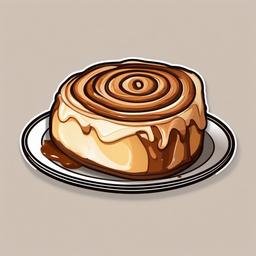 Cinnamon Roll Sticker - Delight in the sweet and gooey indulgence of a freshly baked cinnamon roll, , sticker vector art, minimalist design 