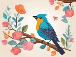 bird clipart - perched and singing sweet melodies. 