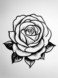 Rose outline tattoo, Minimalist and straightforward tattoos featuring rose outlines.  vivid colors, white background, tattoo design