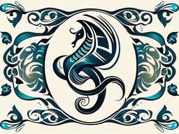 tribal tattoo aquarius  simple vector color tattoo