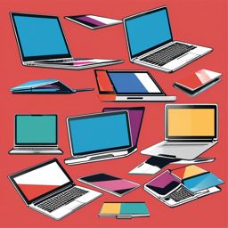 Laptop clipart - Sleek and portable laptop computer, ,vector color clipart,minimal