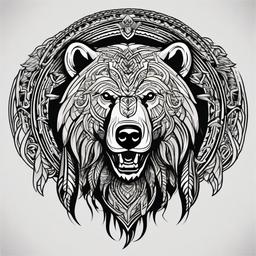 norse bear tattoo  simple vector color tattoo