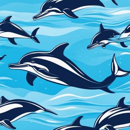 dolphin clipart: leaping joyfully in the clear blue ocean. 