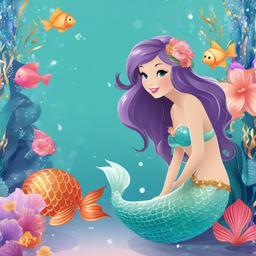 Birthday Background Wallpaper - mermaid round backdrop  