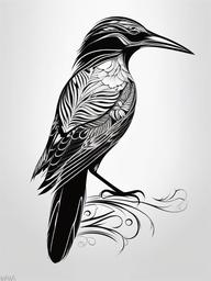 Iwa Bird Tattoo - Hawaiian iwa bird  minimal tattoo design, white background