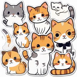 Cat sticker, Cute , sticker vector art, minimalist design