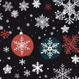 December clipart - snowflakes falling on a winter night  color,minimalist,vector clipart