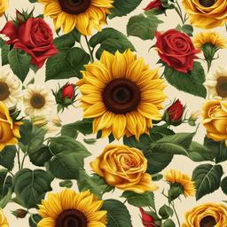 Sunflower Background Wallpaper - sunflower and roses background  