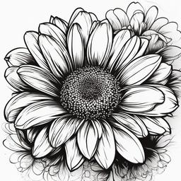 Daisy Flower Tattoo Design-Expression of love for flowers with a daisy flower tattoo design, capturing the timeless and symbolic beauty of the bloom.  simple vector color tattoo