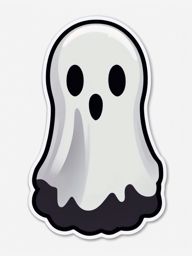 Ghost Emoji Sticker - Spooky apparition, , sticker vector art, minimalist design