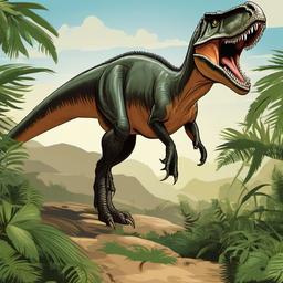 Allosaurus Clipart,Ferocious allosaurus in action  vector clipart