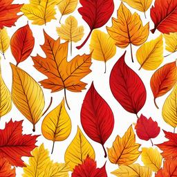 Fall Leaves clipart - close-up of vibrant red and yellow leaves  