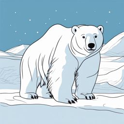 polar bear directed drawing kindergarten line art