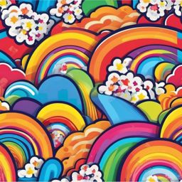 Rainbow Sticker - Bright and cheerful rainbow, ,vector color sticker art,minimal