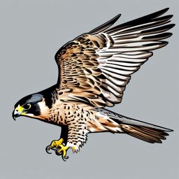 Peregrine Falcon clipart - Fastest bird in the world in full flight, ,color clipart vector style