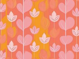 Pink Fall Wallpaper-Pastel pink with small leaf illustrations in orange and yellow  background wallpaper